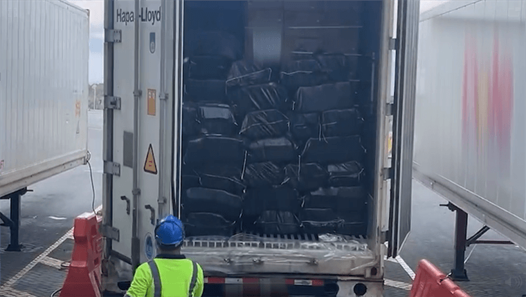 Decomisan tres toneladas de cocaína en contenedor con fruta fresca en Moín