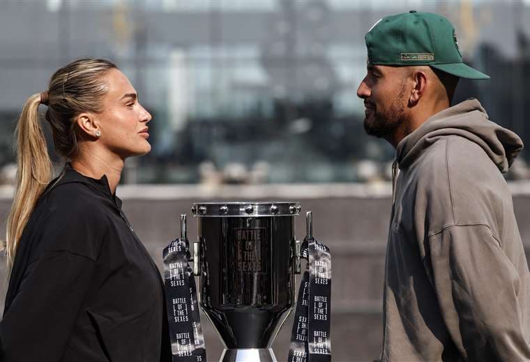 Sabalenka-Kyrgios, exhibición de tenis/AFP