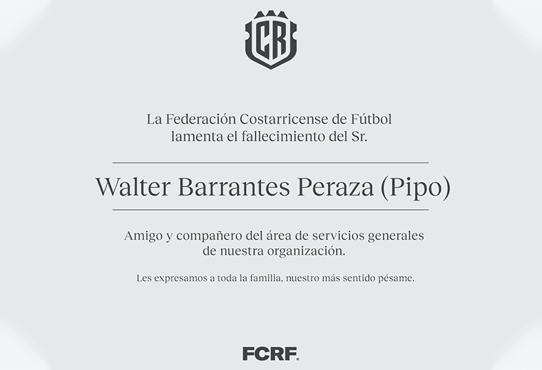 Muere querido trabajador de la Federación Costarricense de Fútbol