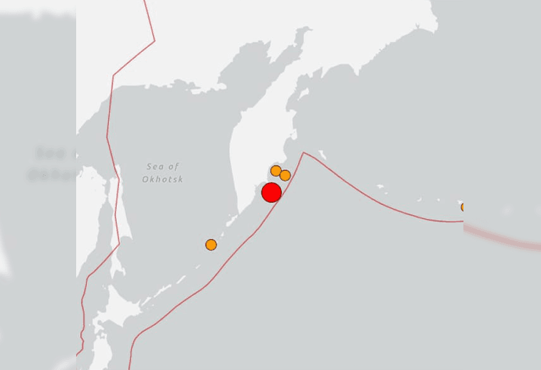 Emiten alerta de tsunami en el Pacífico tras sismo de magnitud 8,7 en la costa rusa