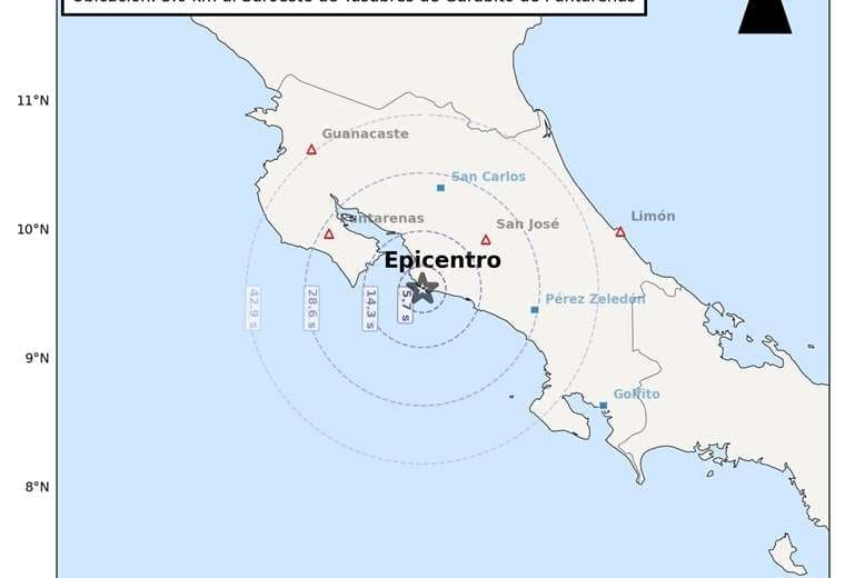 Fuerte sismo sacude el Pacífico Central