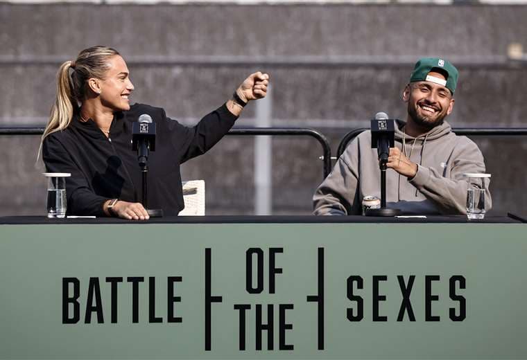 Sabalenka-Kyrgios, exhibición de tenis/AFP